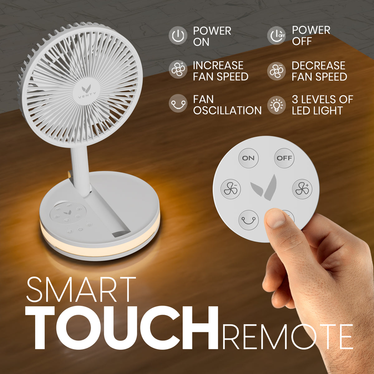 Venty Fan Rechargeable & Portable Fan - 48-Hour Battery Life – V E N T Y
