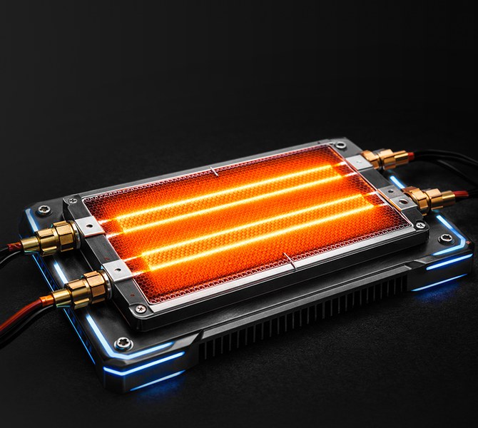 Ceramic heating technology illustration for Venty CozyPod